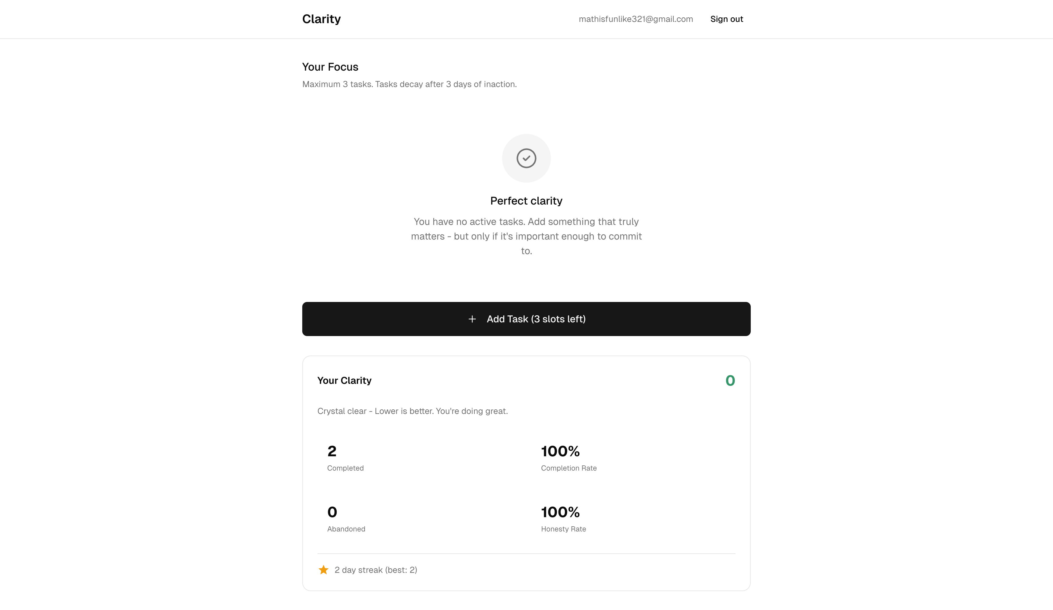 Clarity - Main product screenshot demonstrating key features and user interface