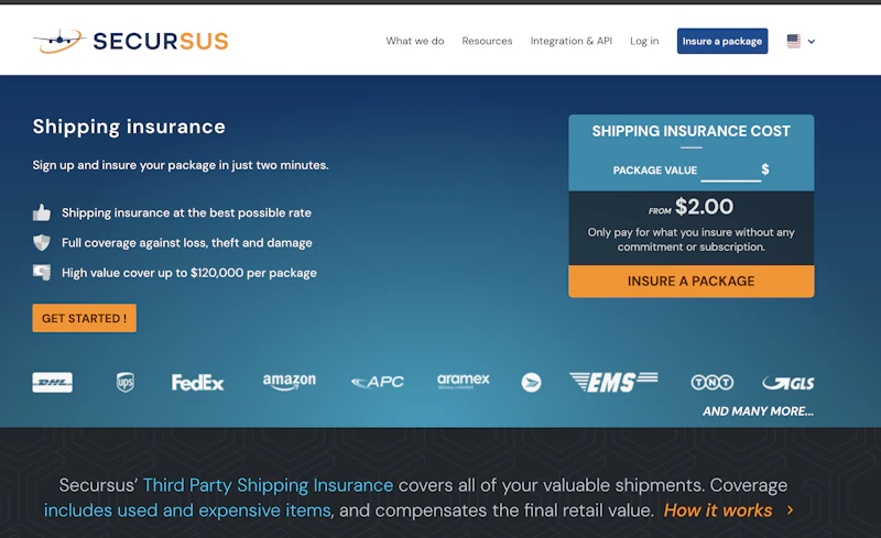 Secursus Shipping Insurance screenshot 2