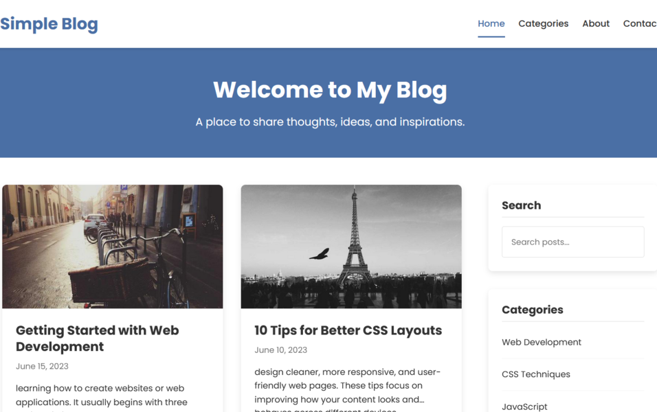 Eenvoudige blog - Minimale blogsjabloon voor studenten, freelancers en makers media 3
