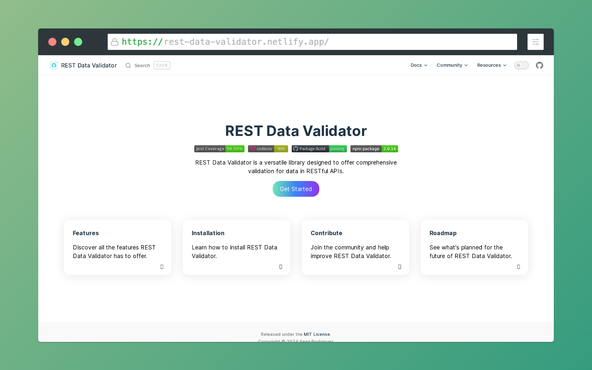 Validador de dados REST media 1