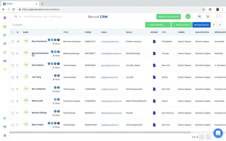 Resume Parser for Agency Recruiters