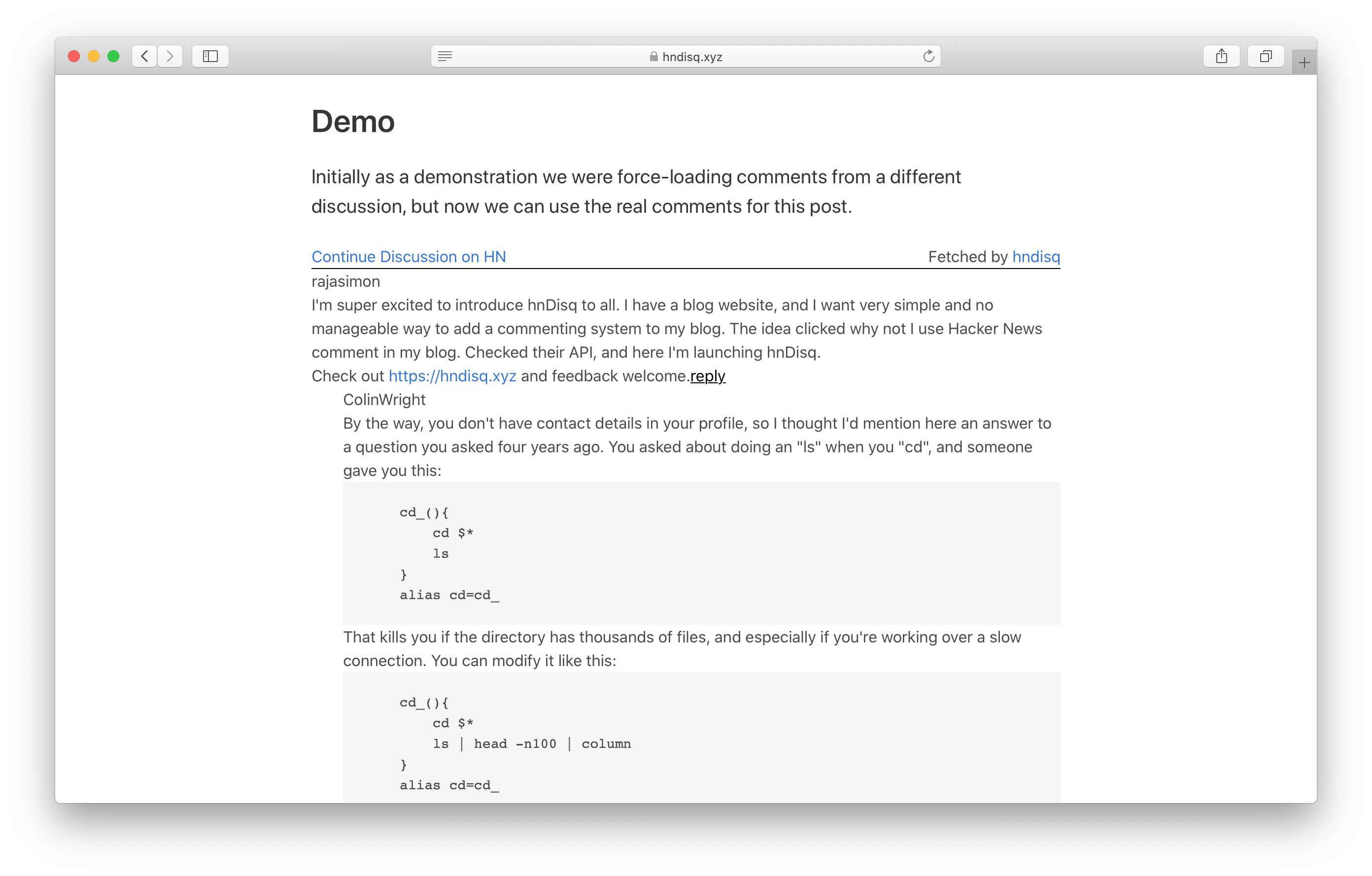 hnDisq [discontinued] gallery image