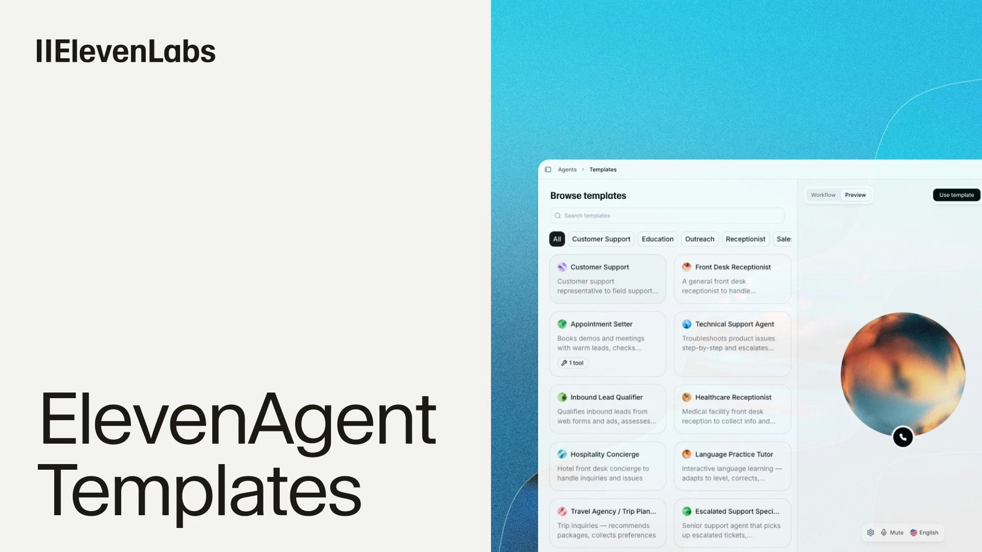 ElevenLabs Agent Templates gallery image