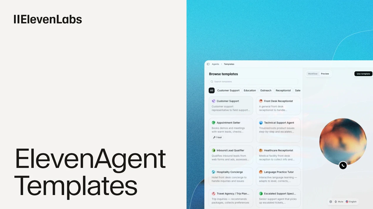 ElevenLabs Agent Templates product