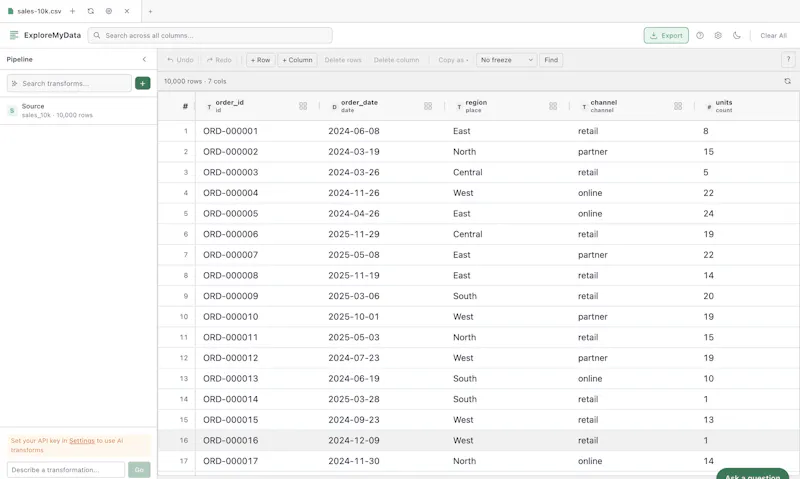 ExploreMyData screenshot 2