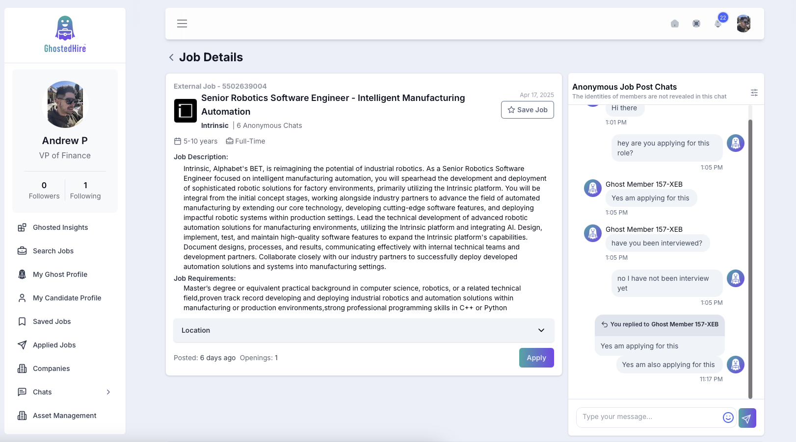 Média Fantôme - Recherche d'emploi et plate-forme de flux social avec des forums anonymes. 6