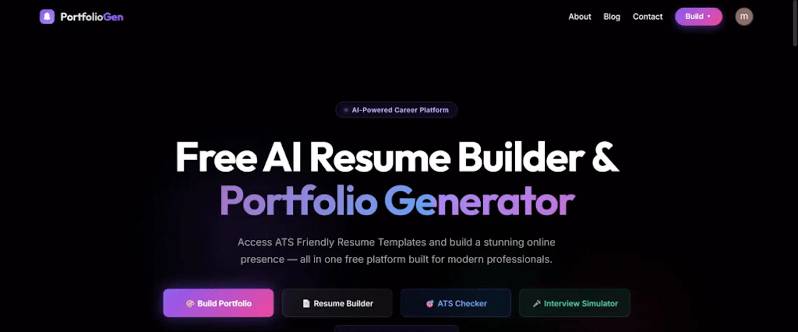 PortfolioGenerator screenshot 1 (video preview)