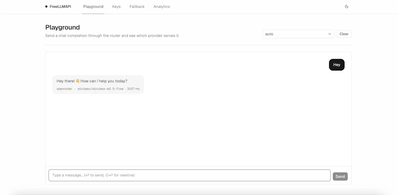 Free LLM API screenshot 2