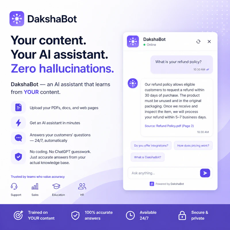 DakshaBot - AI Knowledge Assistants screenshot 1