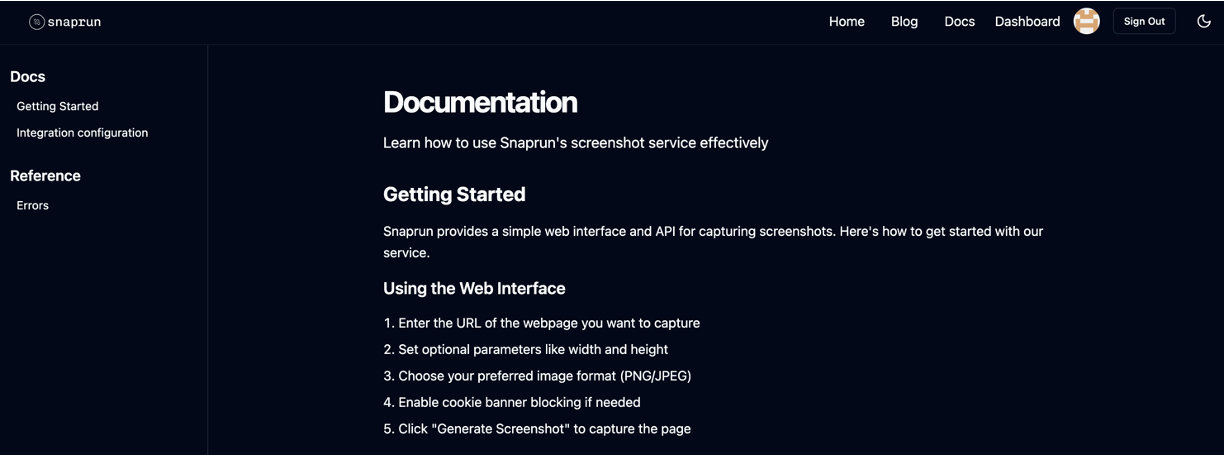 snaprun - สร้างภาพหน้าจอคุณภาพสูงด้วยการโทร API แบบง่ายหนึ่งครั้ง media 4