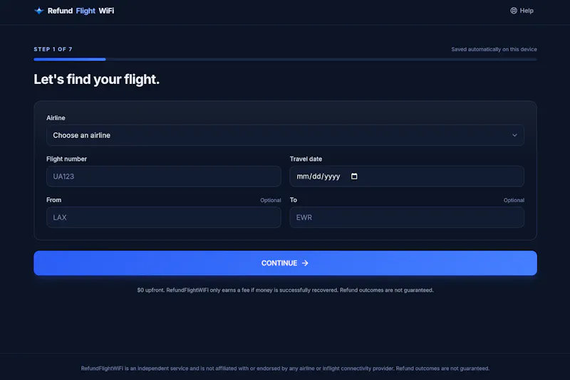 RefundFlightWiFi screenshot 3