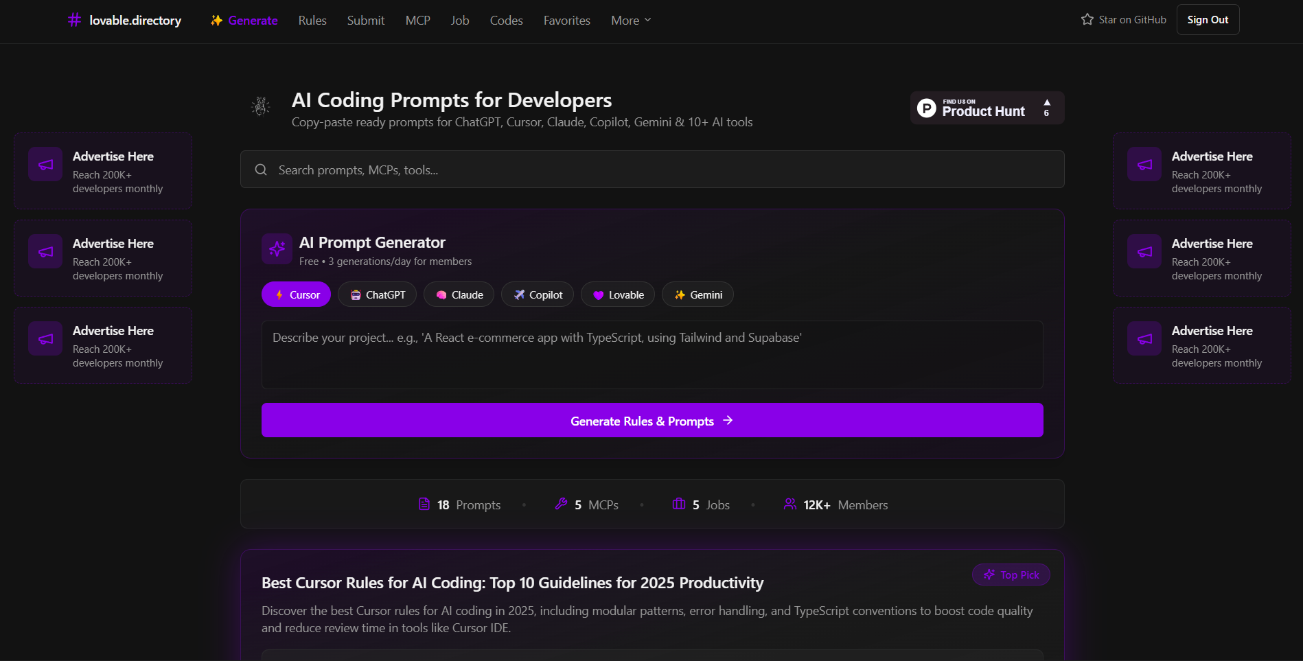 CursorRules Directory gallery image