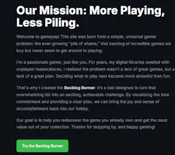 gameyap Backlog Burner gallery image