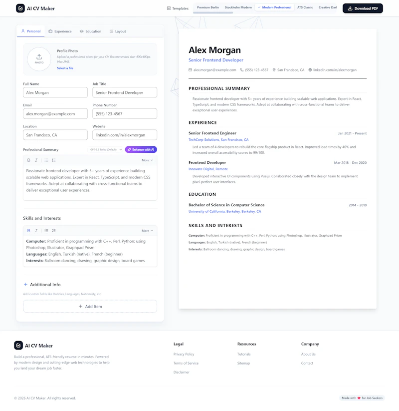 AI CV/Resume Maker screenshot 1