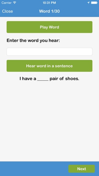 Spelling Words - Literacy Spelling Test