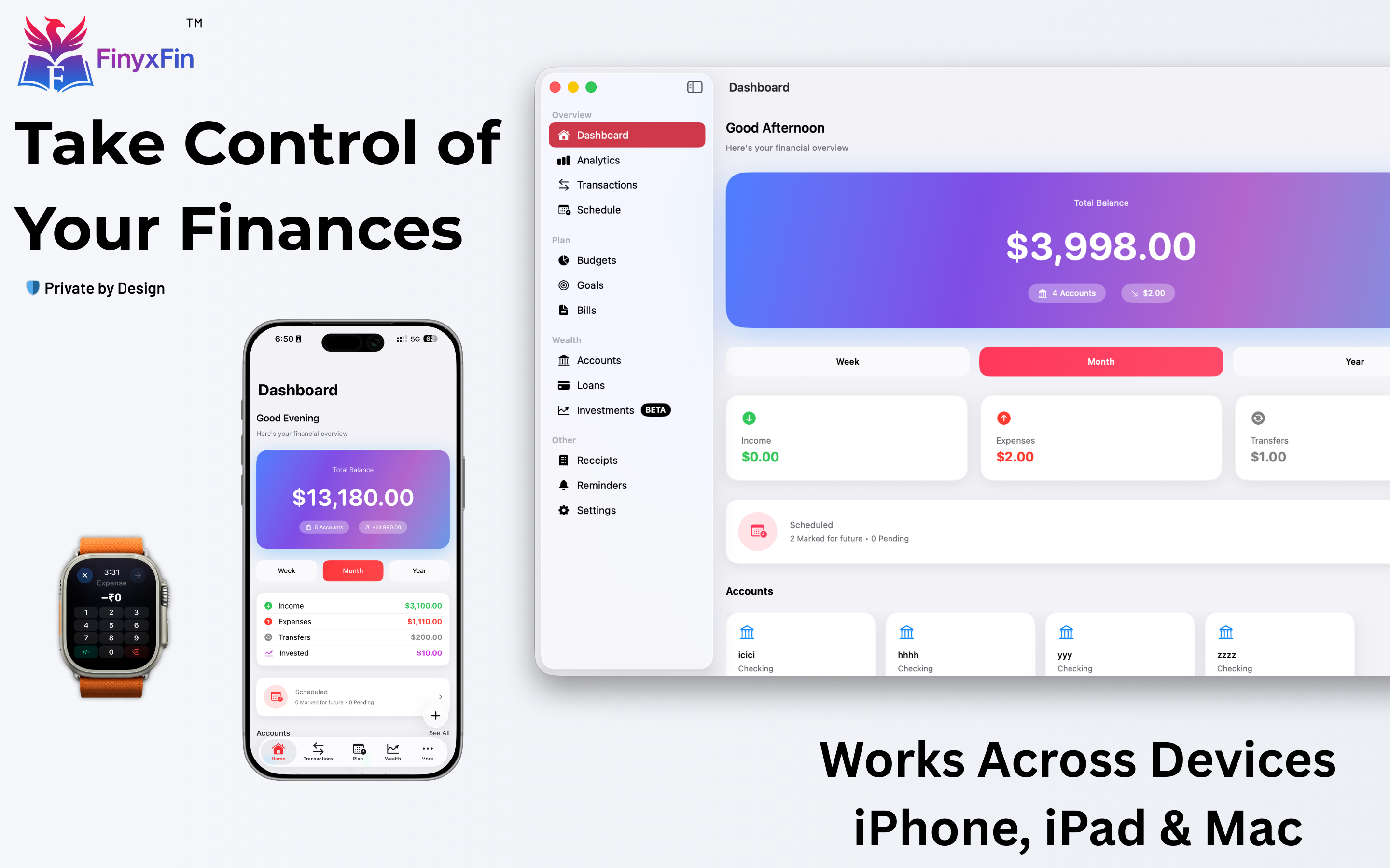 FinyxFin™ - Main product screenshot demonstrating key features and user interface