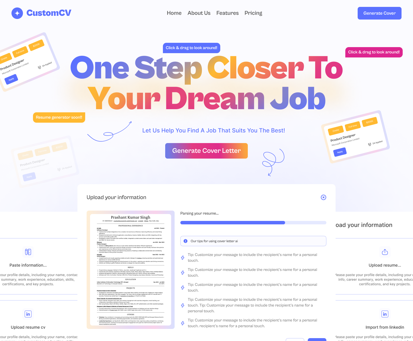 Média CustomCv - Personnalisation de lettre de motivation sans effort 2