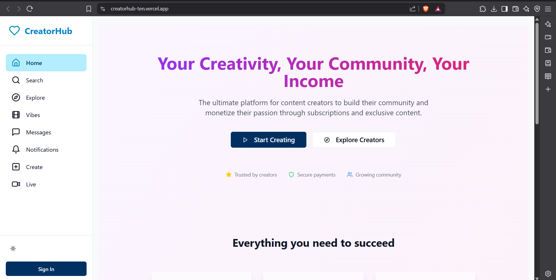 CreatorHub gallery image