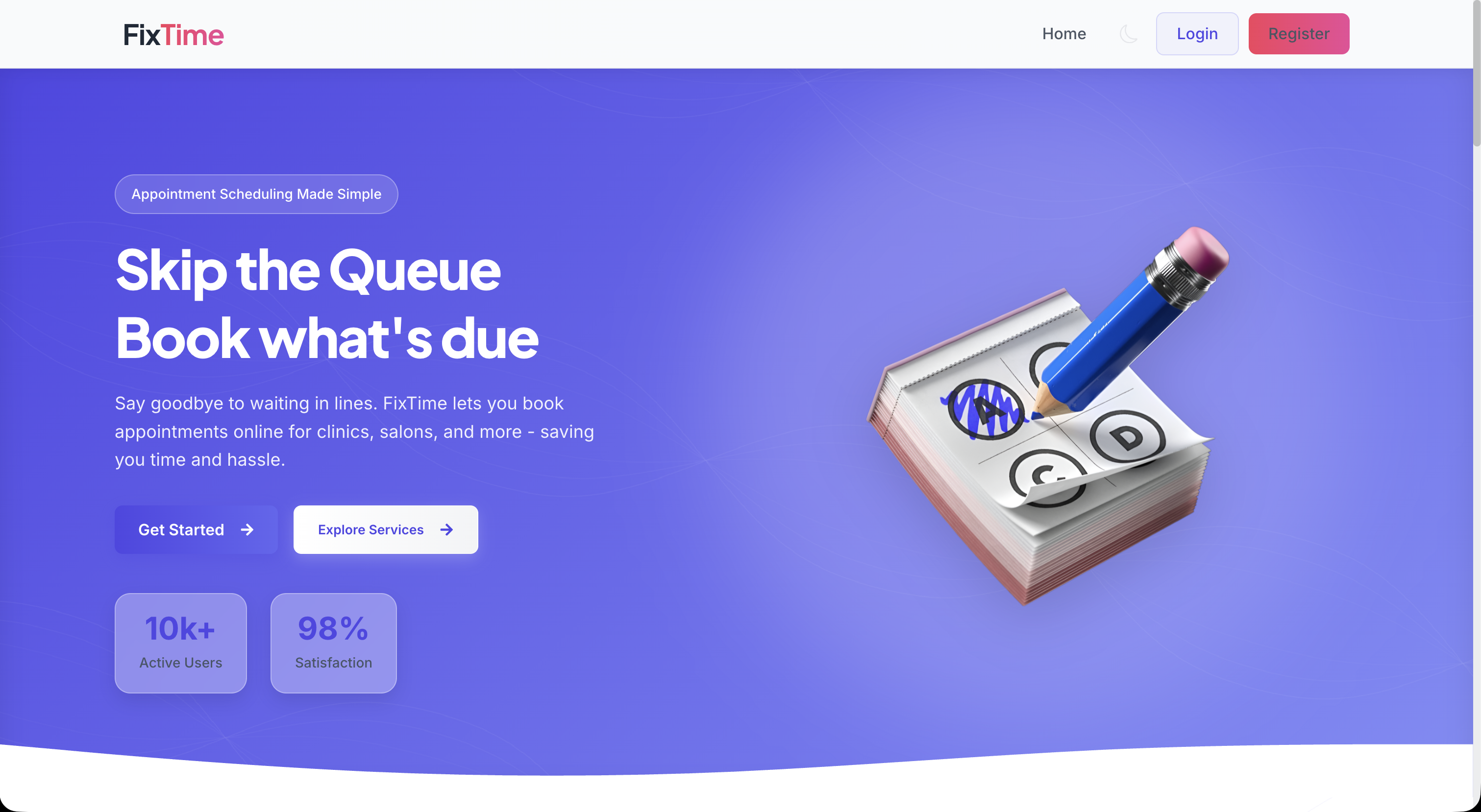 FixTime - Main product screenshot demonstrating key features and user interface