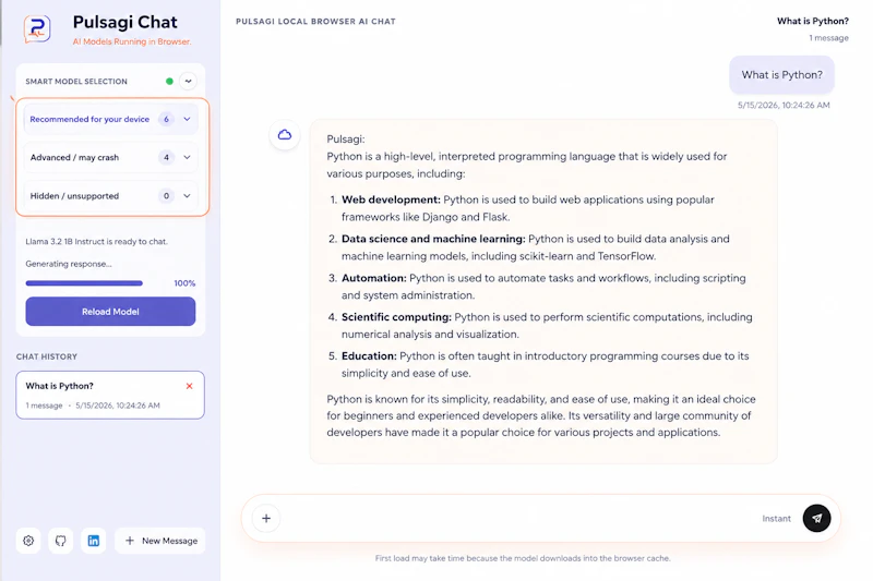 Pulsagi chat screenshot 5