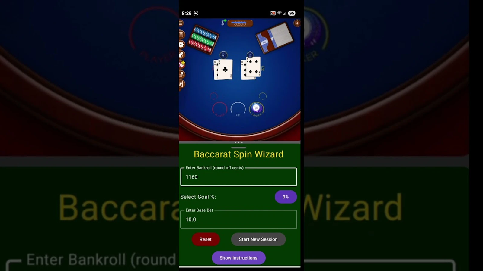 Baccarat Predictor Wizard  screenshot 1 (video preview)