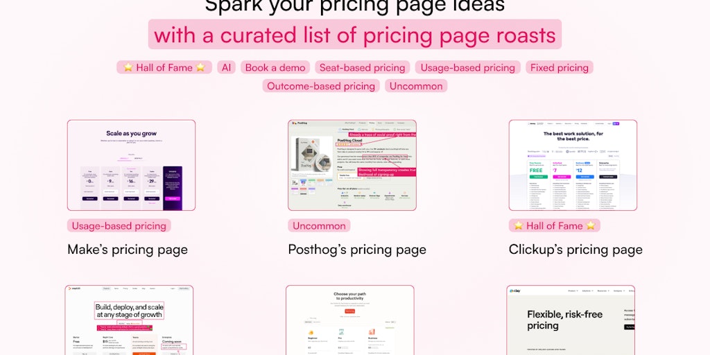 The Ultimate Pricing Page Roast Library