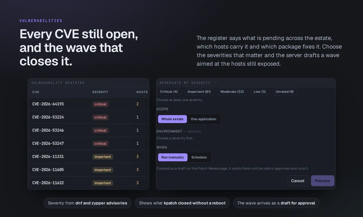 PatchWard — Linux Patching & Inventory gallery image