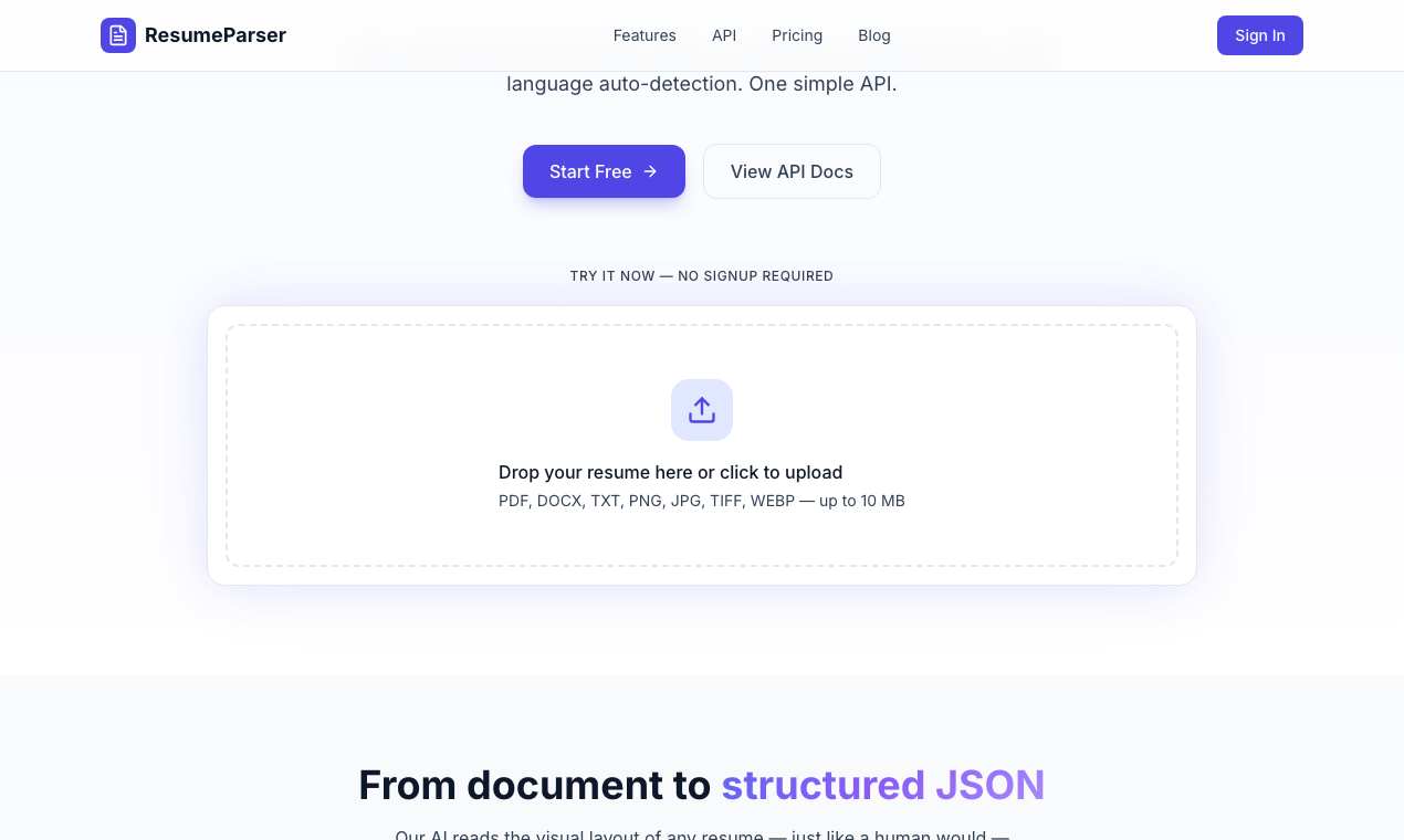 ResumeParser gallery image