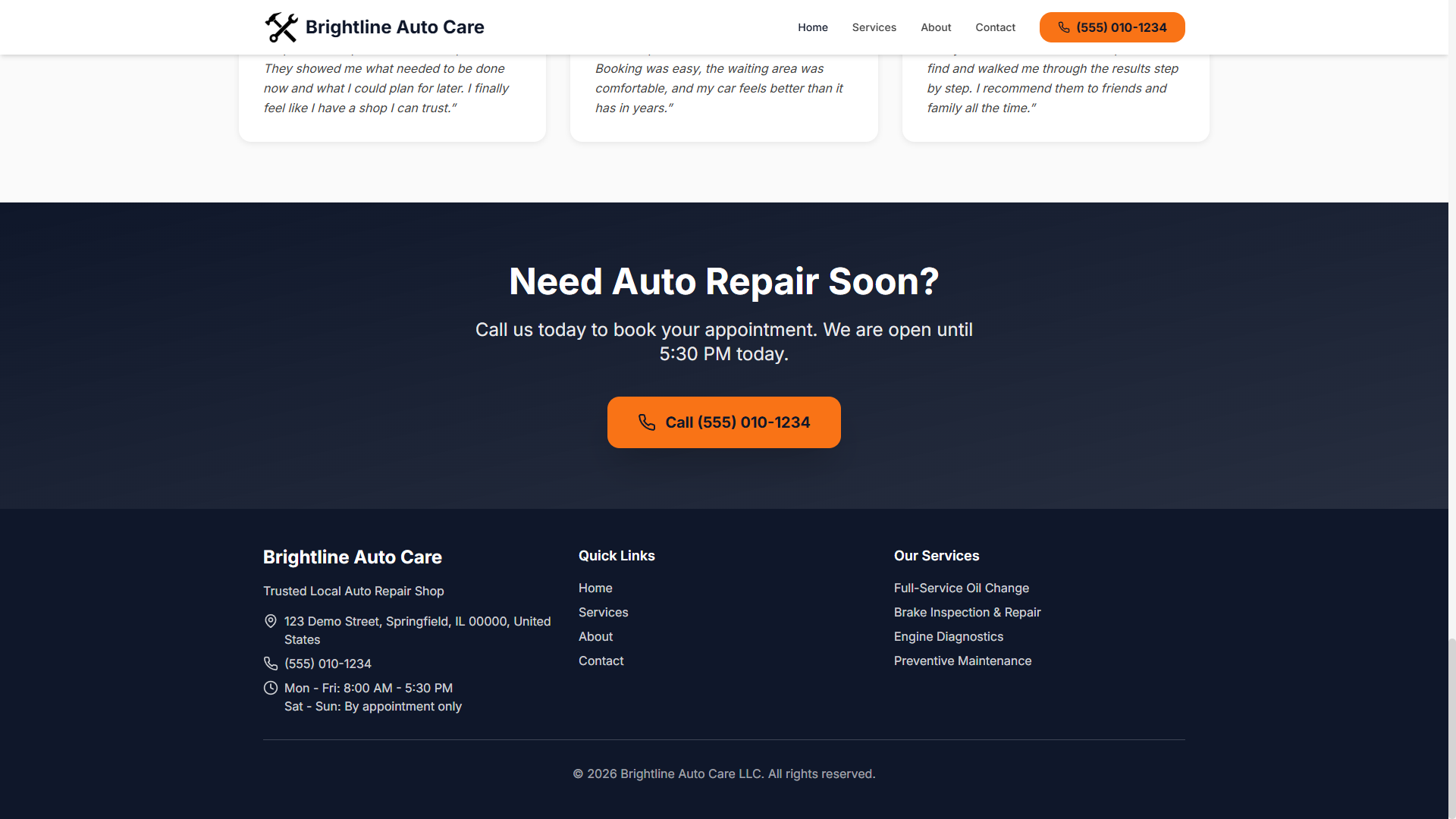 Mechanic Workshop Website Template gallery image