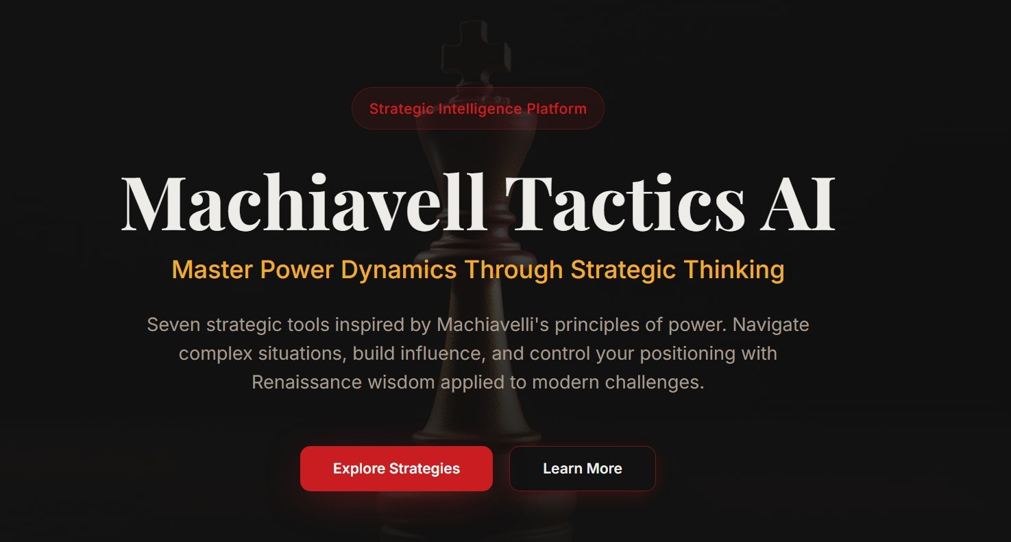 Machiavelli AI - Screenshot 2 showing product features and functionality