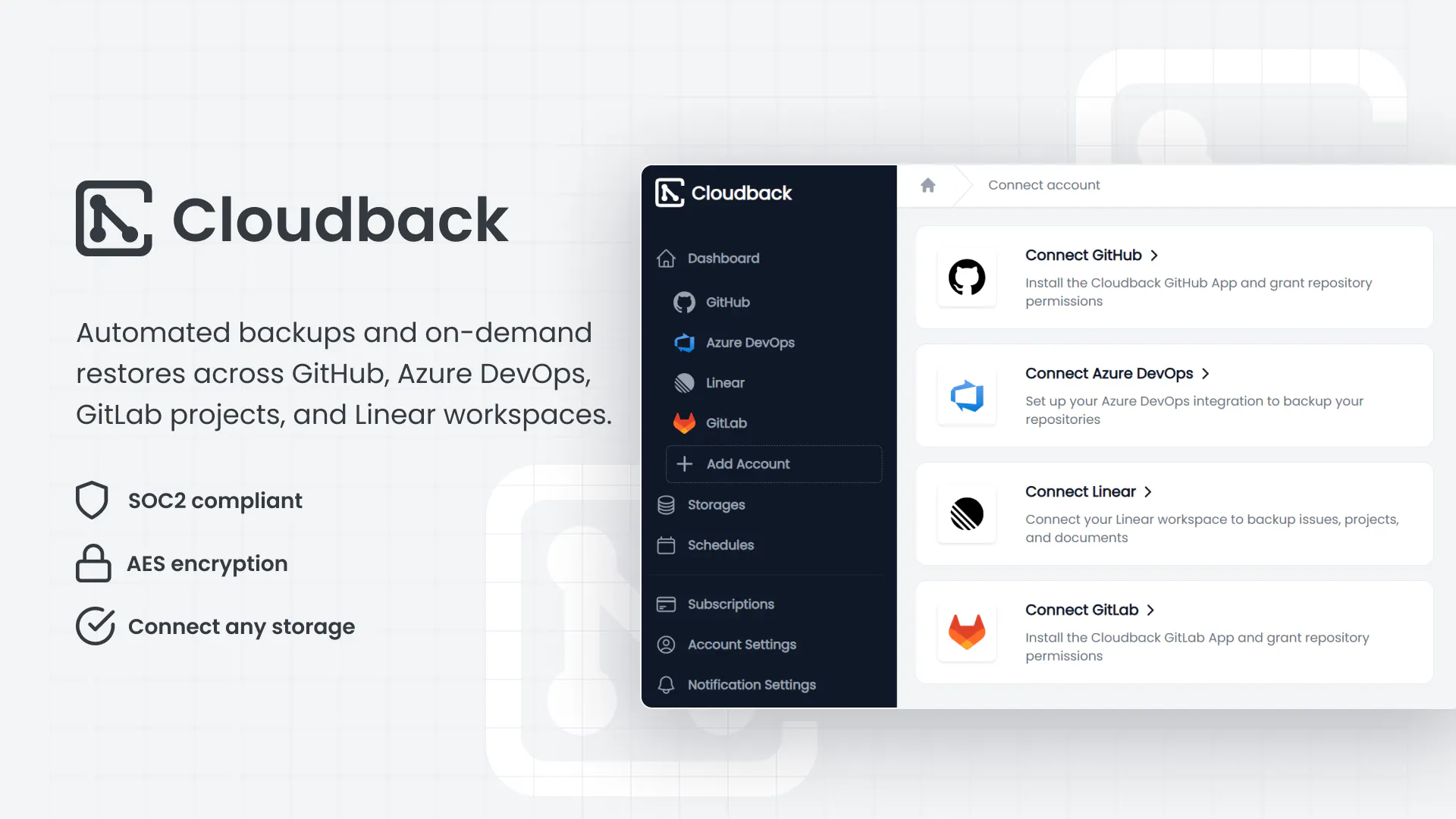Cloudback: Automatic backups and restores for Git and Linear | Product Hunt