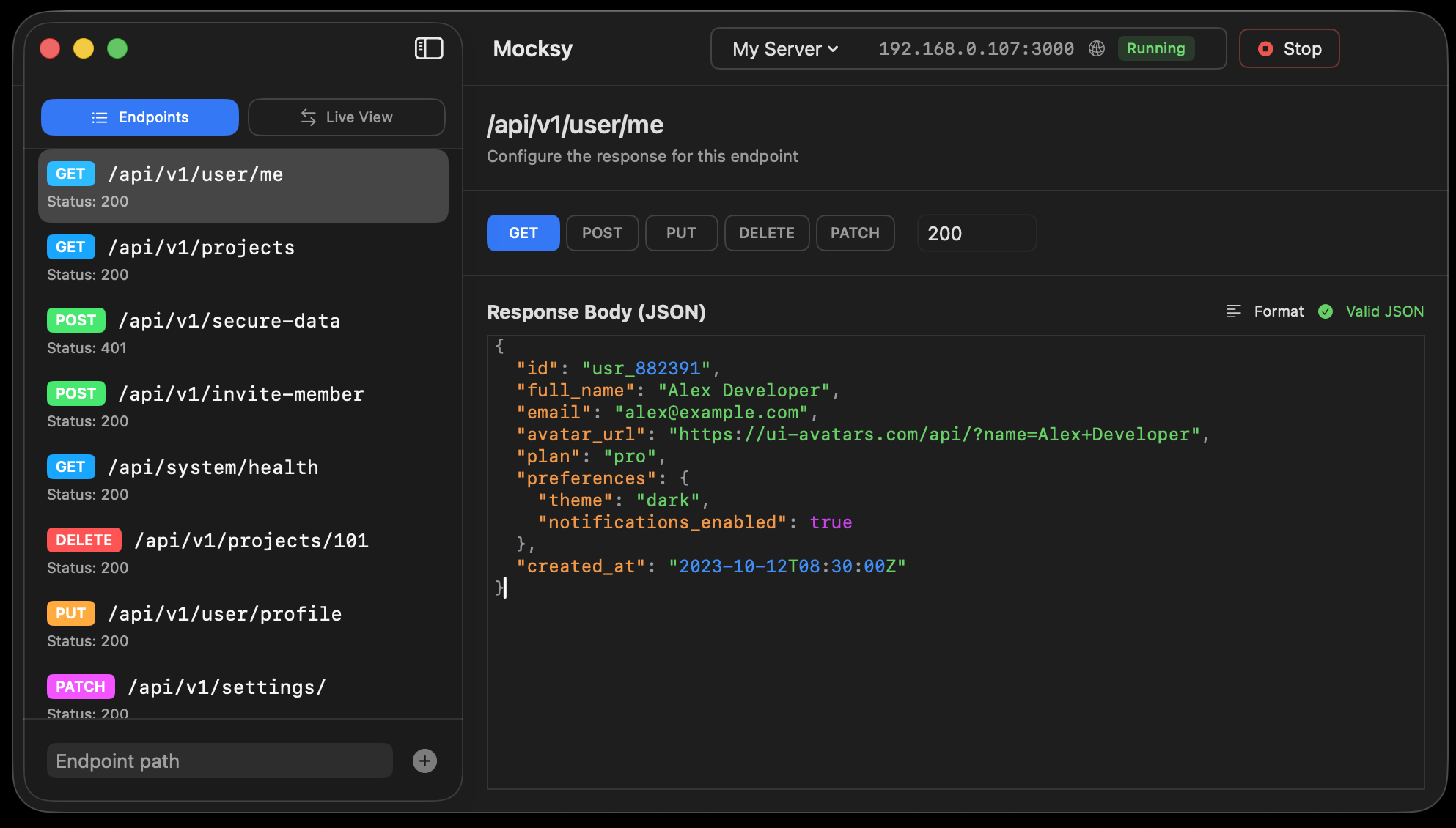 Mocksy - Main product screenshot demonstrating key features and user interface