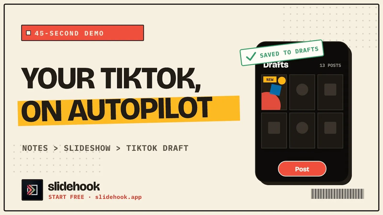 Slidehook - the Tiktok slideshow factory screenshot 1 (video preview)
