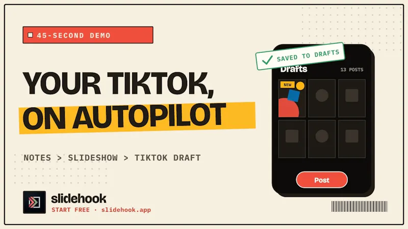 Slidehook - the Tiktok slideshow factory screenshot 1 (video preview)
