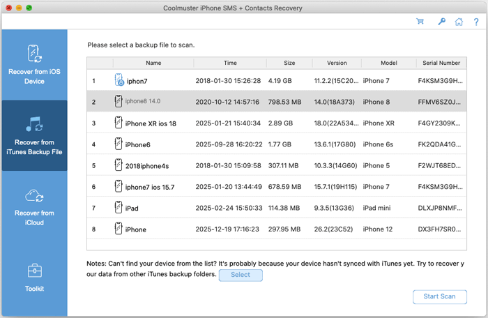 Coolmuster SMS & Contacts Recovery (Mac) gallery image