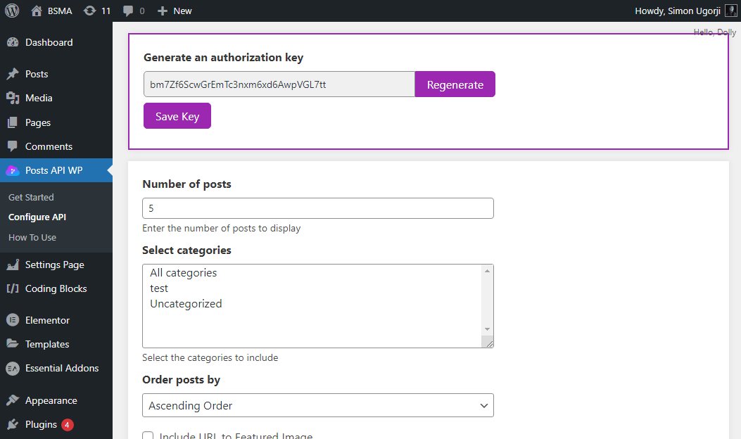 Media Posts API WP 3