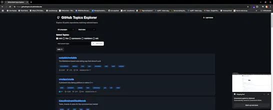 GitHub Multi-Topic Explorer gallery image