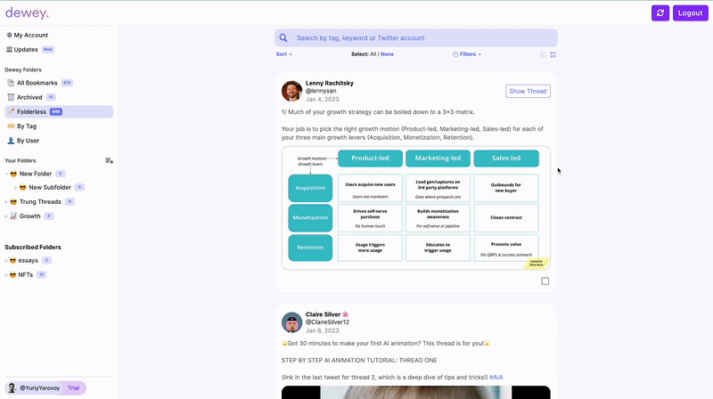 杜威。 - 完全控制您的Twitter书签的唯一方法媒体4