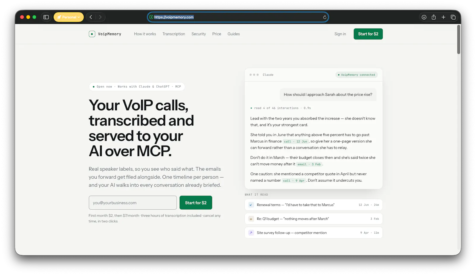 VoipMemory screenshot 1