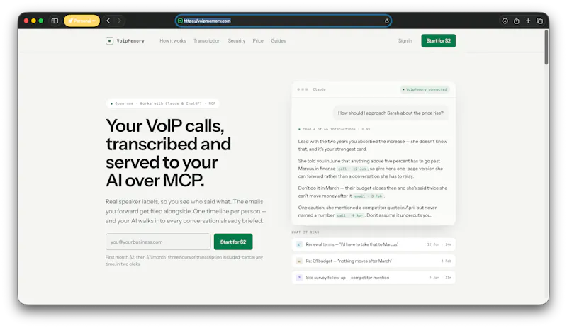 VoipMemory screenshot 1
