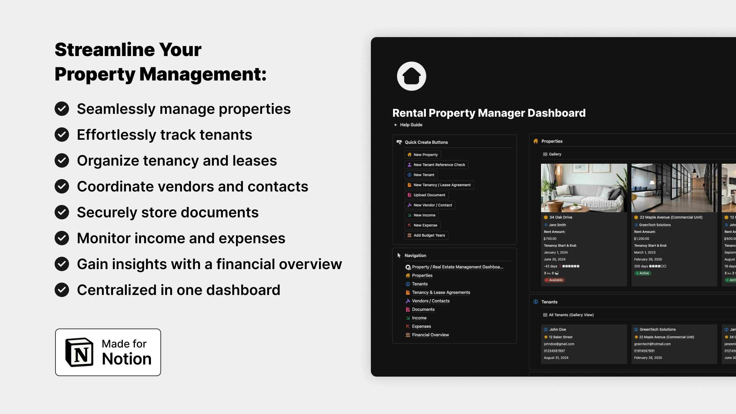 Rental Property Manager Dashboard gallery image