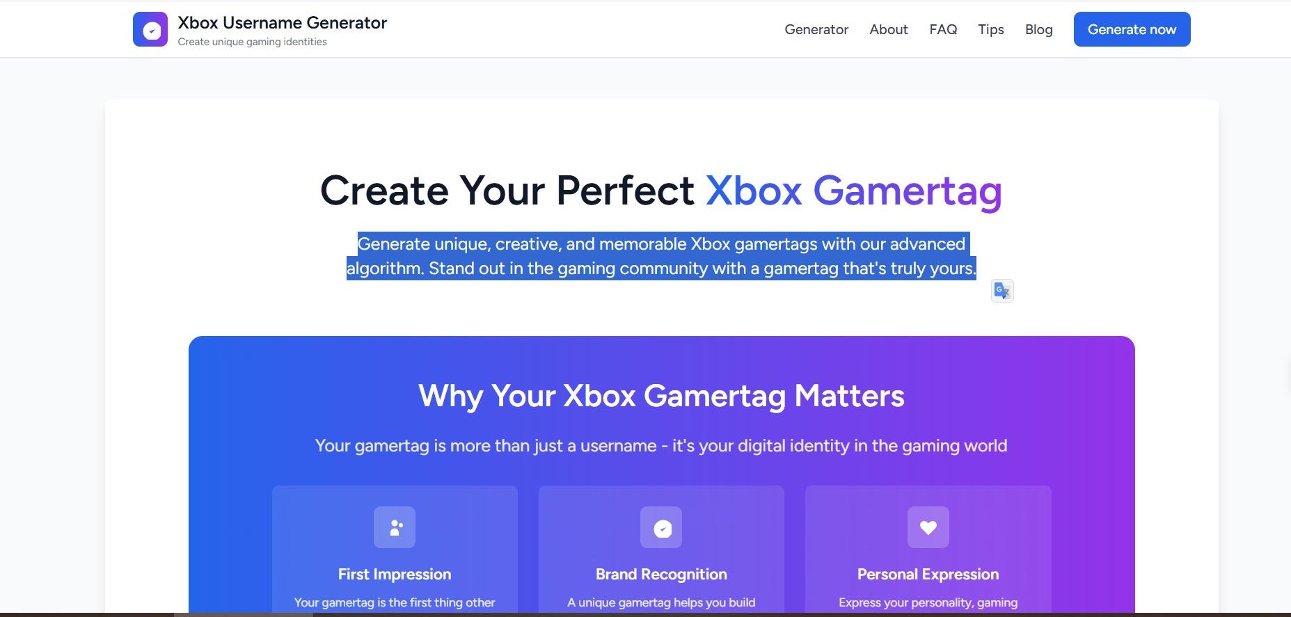 Xbox Username Generator