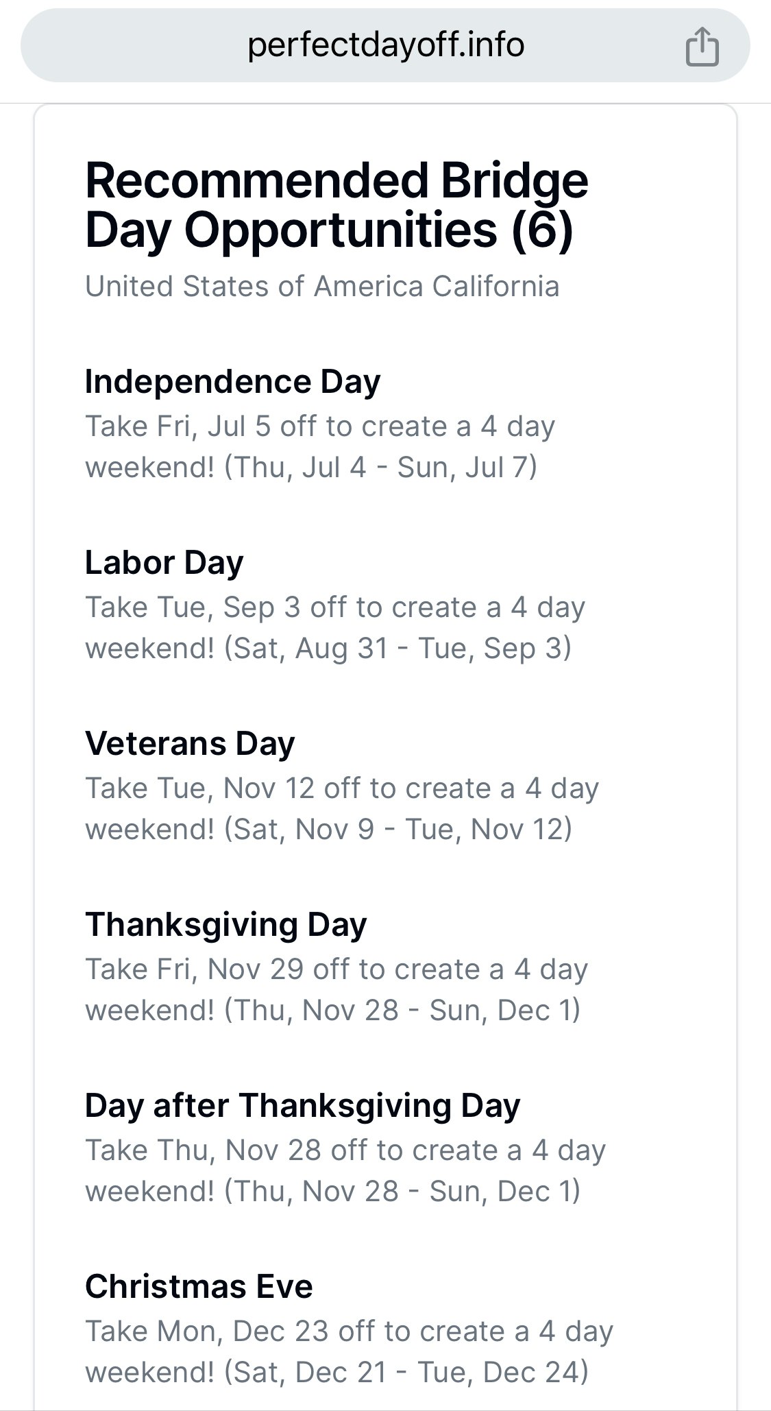 Bridge Day Holiday Planner gallery image