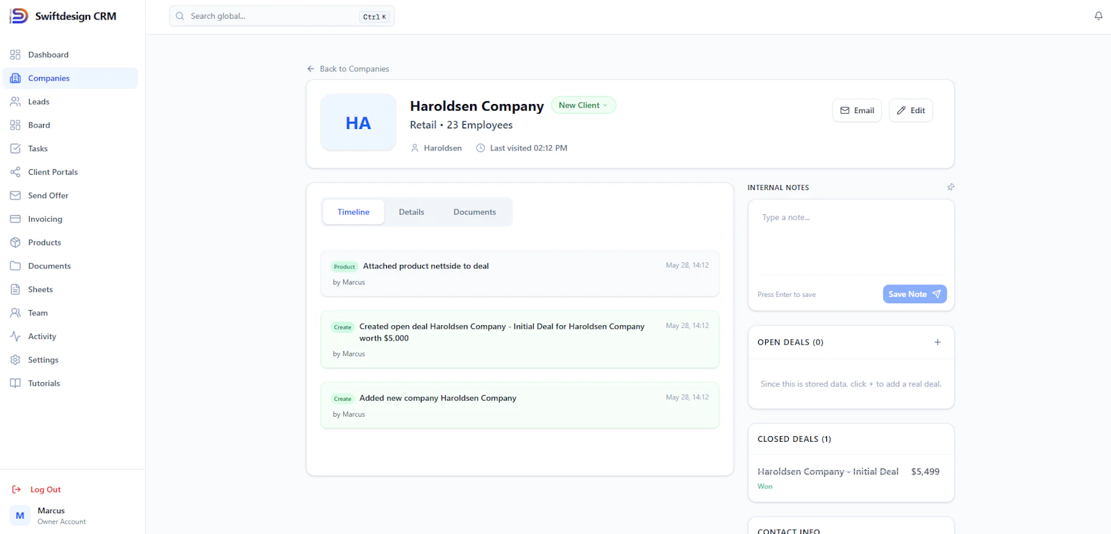 SwiftDesign CRM screenshot 3