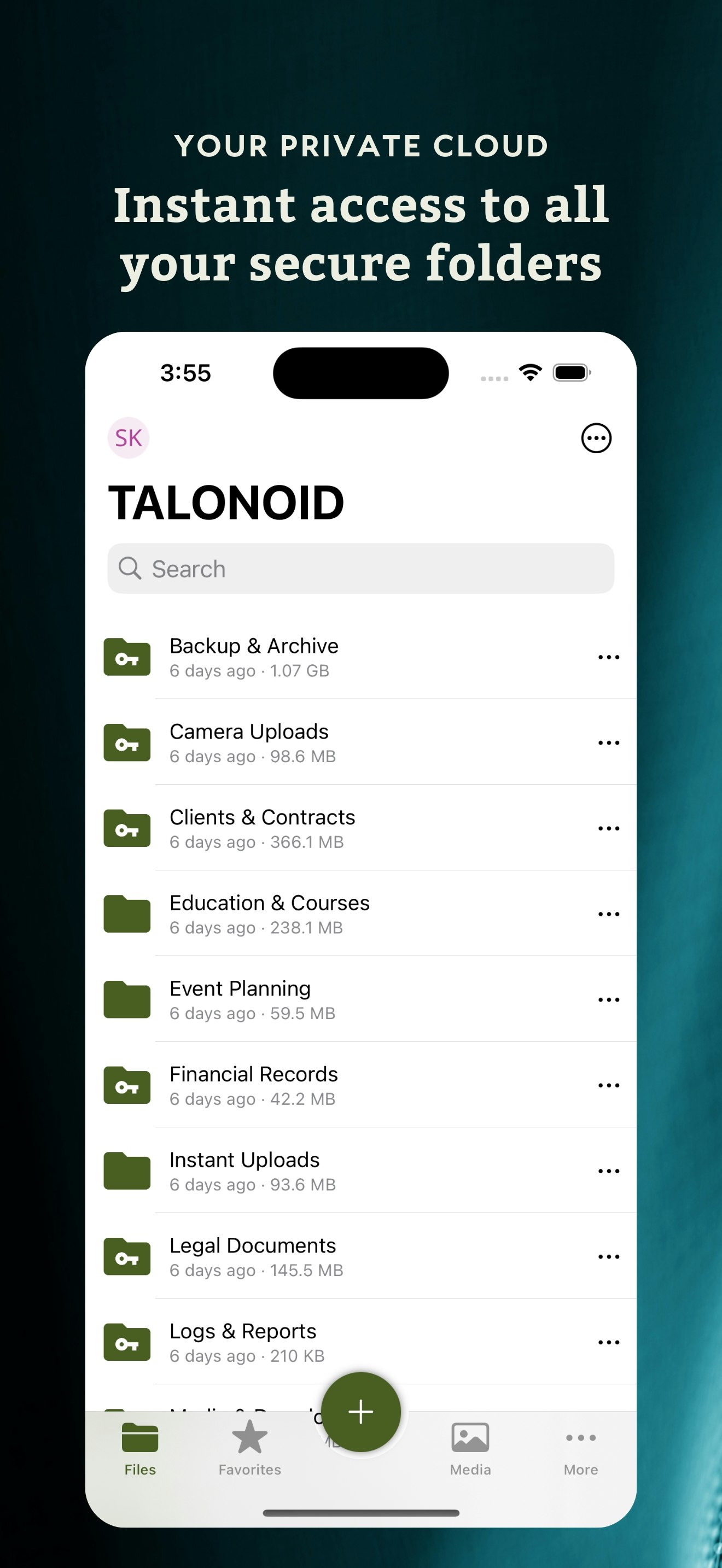 Talonoid Gewölbe - Sichere Cloud -Speicher und Backup für das iPhone Medien 3