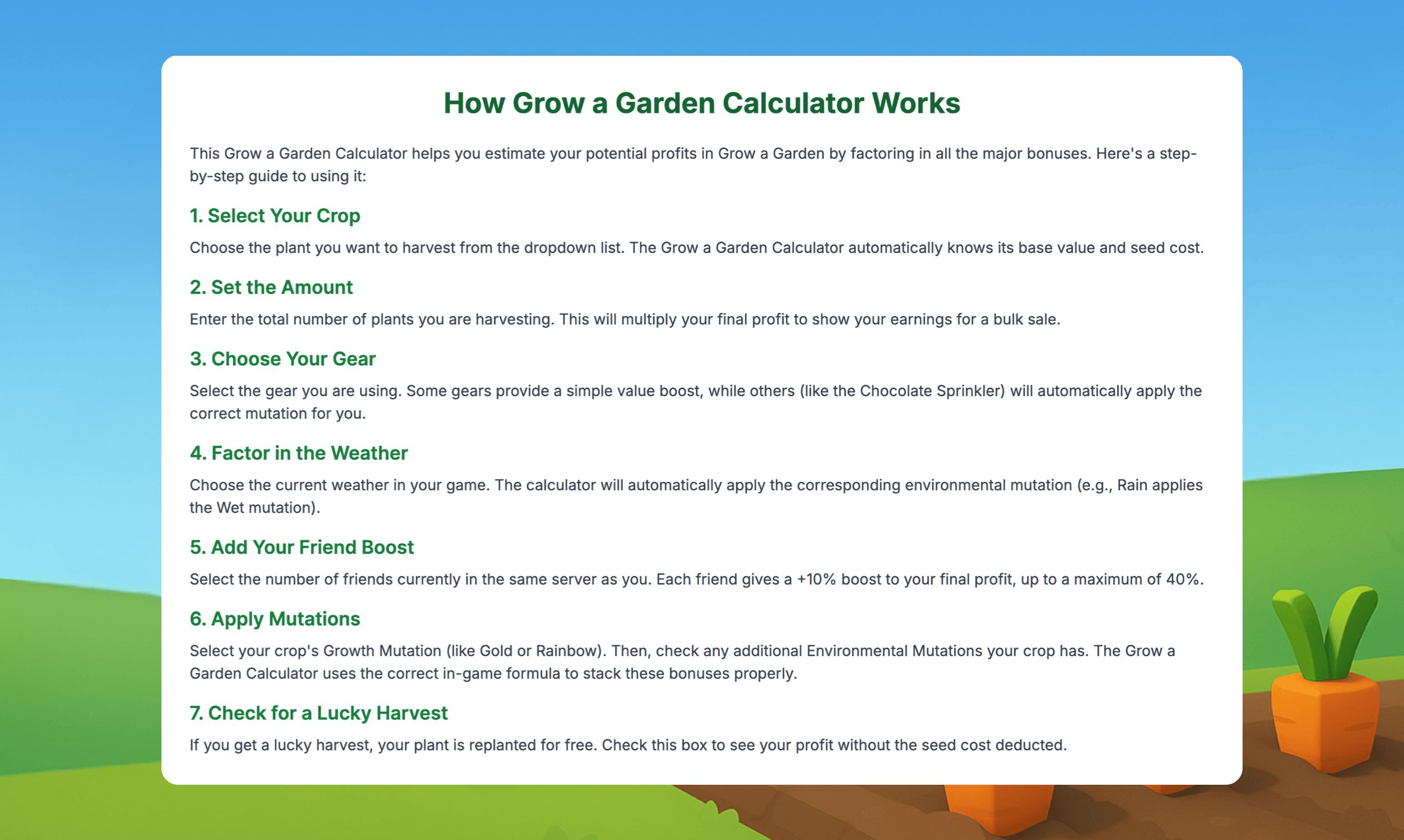 Grow a Garden Calculator gallery image