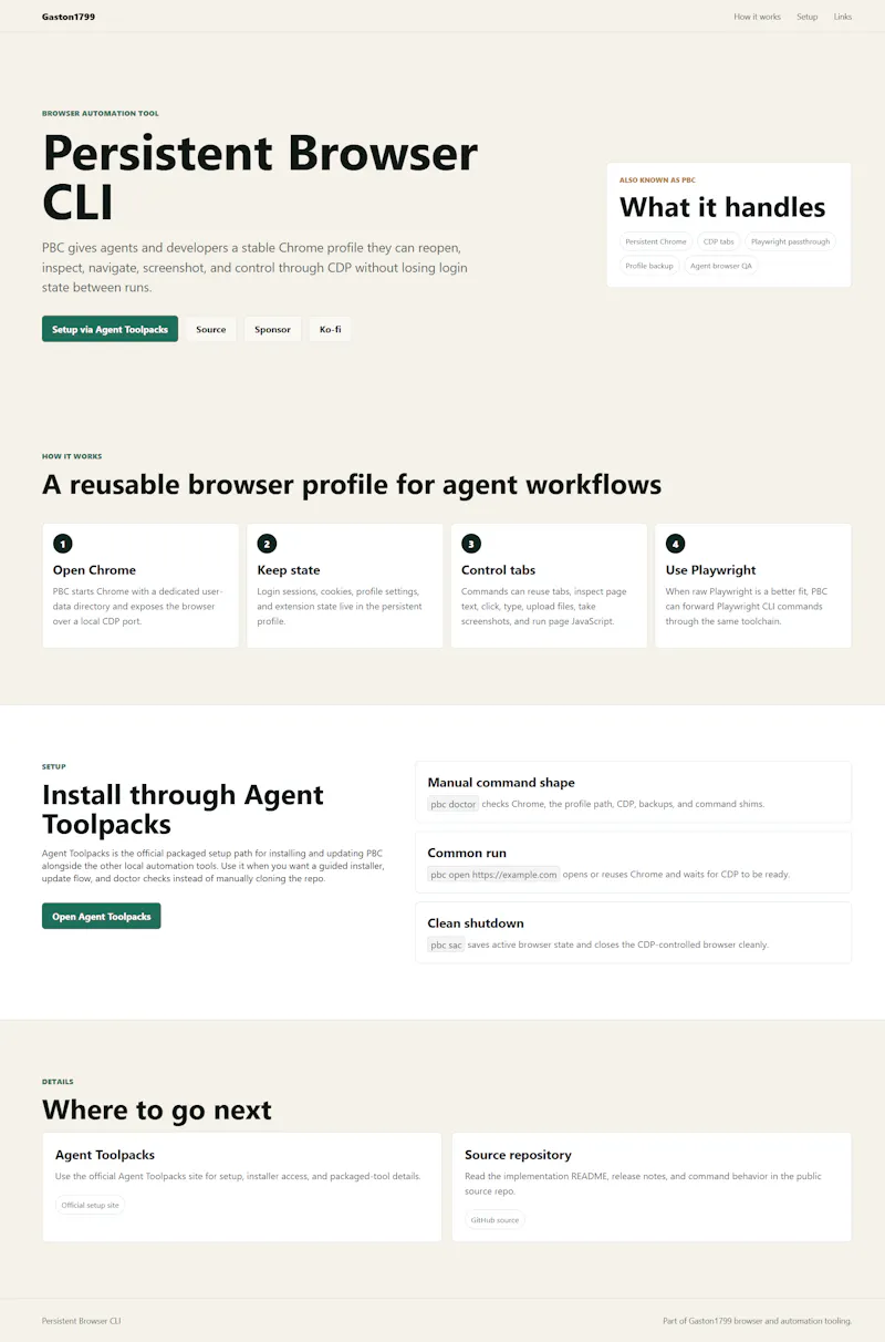 Persistent Browser CLI (PBC) screenshot 2