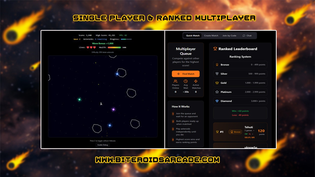 Biteroids - Asteroids Bitcoin Arcade - Screenshot 4 showing product features and functionality