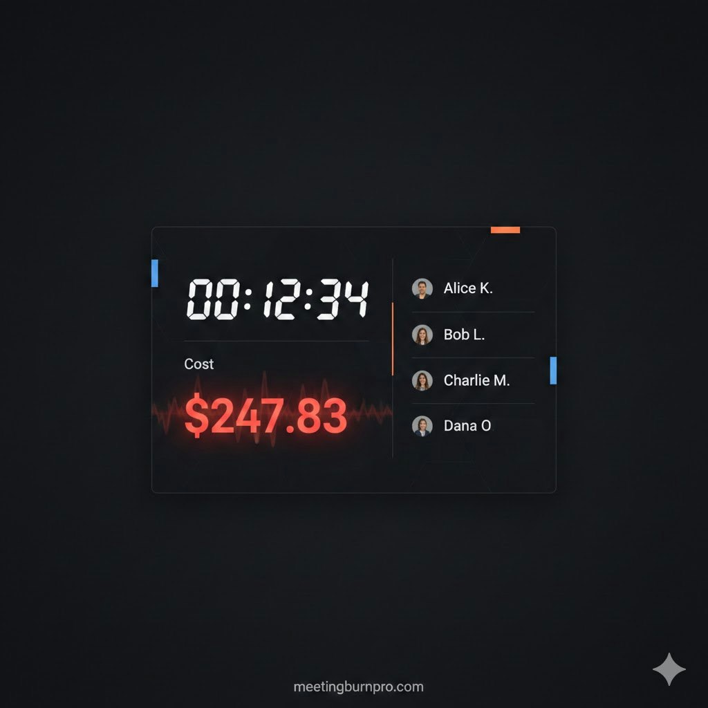 MeetingBurn - Main product screenshot demonstrating key features and user interface