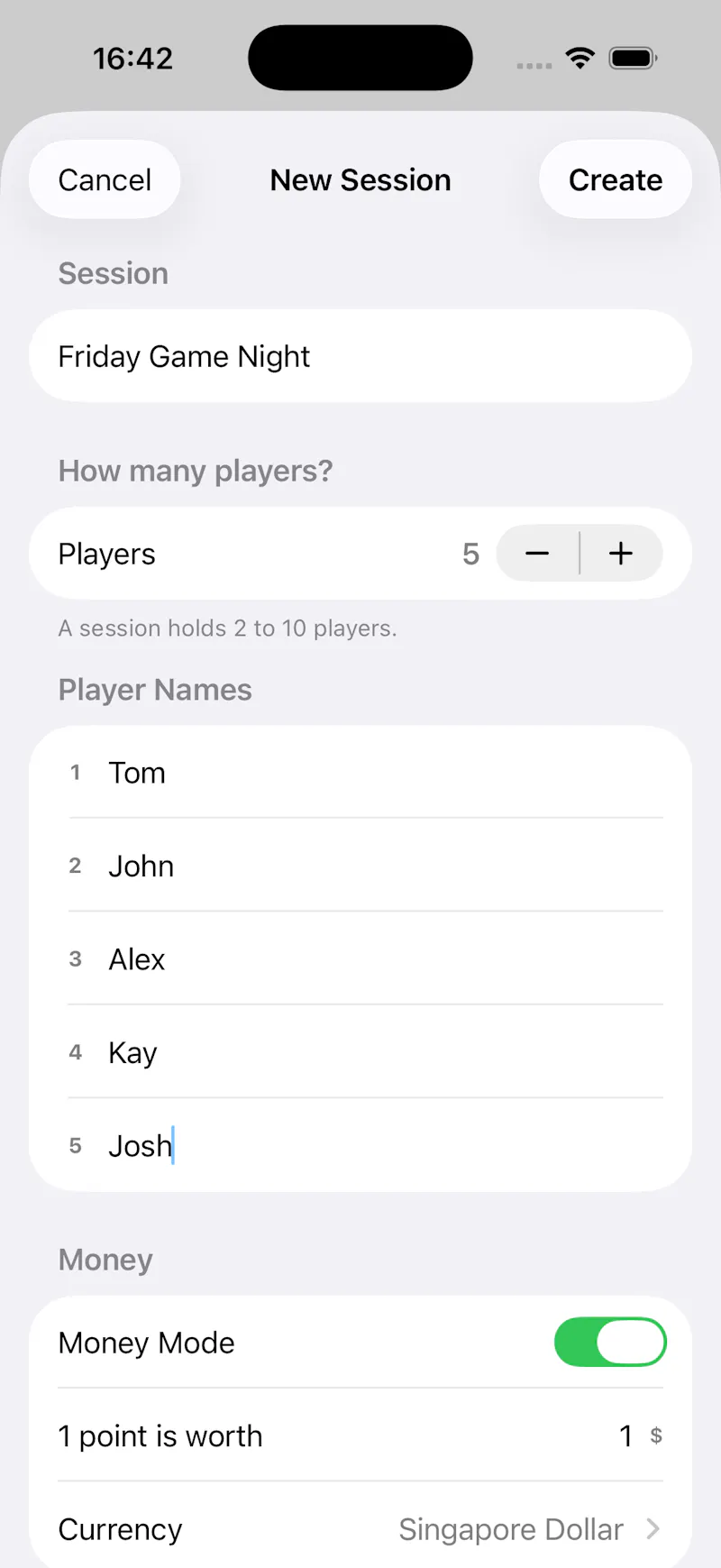 Cal For Me — Keep score. Settle up. screenshot 1